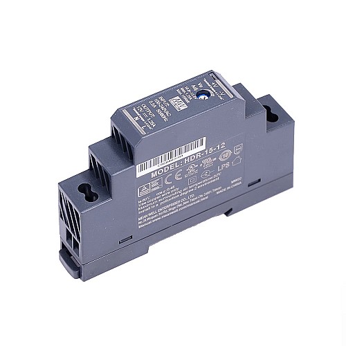 HDR-15-12 MEANWELL 15W 12VDC 1.25A 115/230VAC Ultra cienki zasilacz na szynę DIN