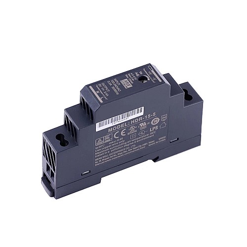 HDR-15-5 MEANWELL 15W 5VDC 2.4A 115/230VAC Ultra cienki zasilacz na szynę DIN