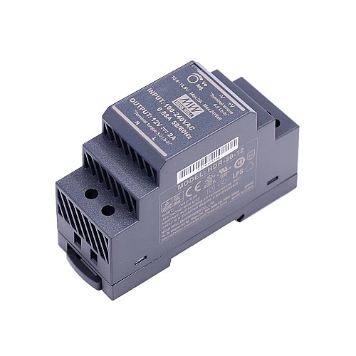 HDR-30-12 MEANWELL 24W 12VDC 2A 115/230VAC Alimentation sur rail DIN ultra mince en forme détape