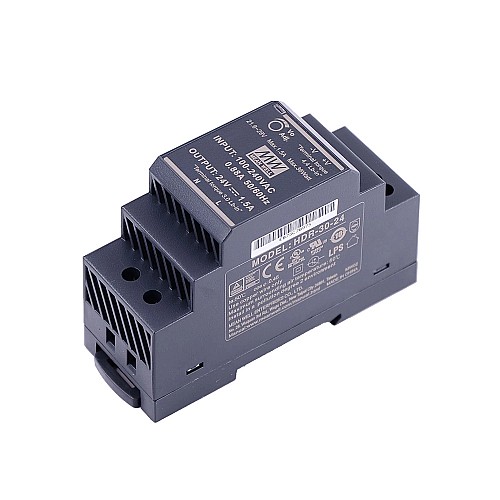 HDR-30-24 MEANWELL 36W 24VDC 1.5A 115/230VAC ウルトラスリムステップ形状 DINレール電源