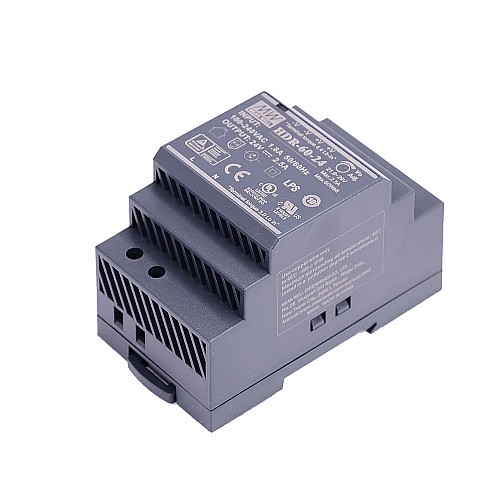 HDR-60-24 MEANWELL 60W 24VDC 2,5A 115/230VAC Ultraflaches, stufenförmiges DIN-Schienen-Netzteil