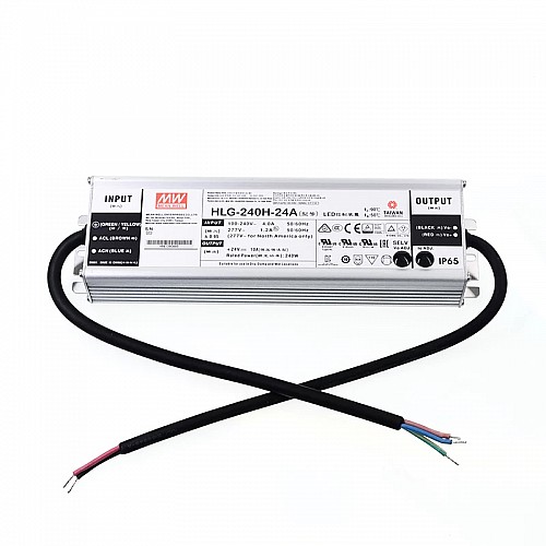 HLG-240H-24A MEANWELL 240W 10A 24V Constant Voltage + Constant Current LED Driver