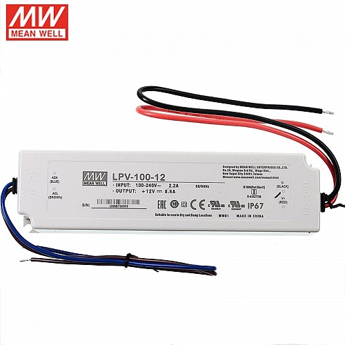 LPV-100-12 MEANWELL 12V 8.5A 100W Single Output Switching Power Supply