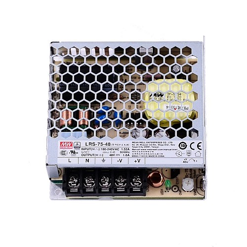 LRS-75-48 MEANWELL 76.8W 48VDC 1.6A 115/230VAC Fuente deAlimentación conmutada cerrada