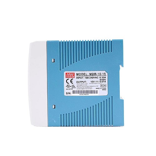 MDR-10-15  10W 15VDC 0.67A 115/230VAC Fuente deAlimentación de riel DIN industrial de salida única