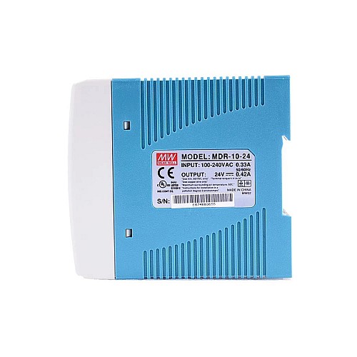 MDR-10-24 MEANWELL 10W 24VDC 0.42A 115/230VAC Alimentation Rail DIN