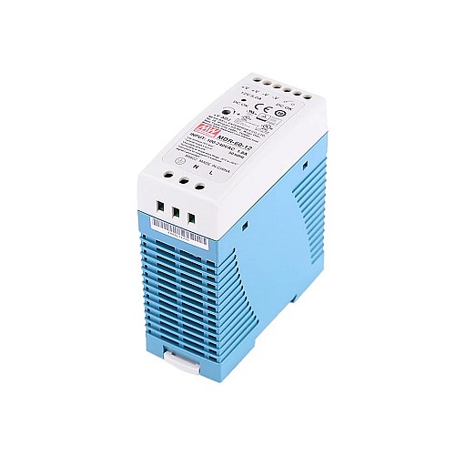 MDR-60-12 MEANWELL 60W 12VDC 5A 115/230VAC DIN Rail Power Supply