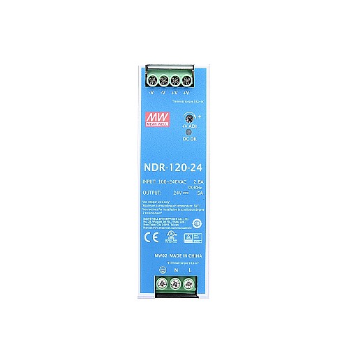 NDR-120-24 MEANWELL 120W 24VDC 5A 115/230VAC DIN-Schienen-Netzteil