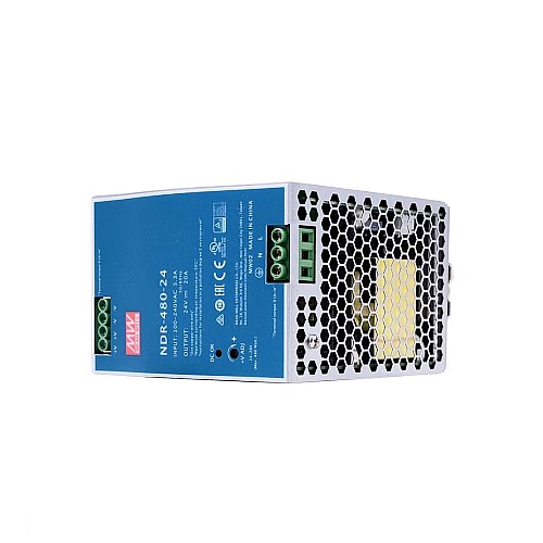 NDR-480-24 MEANWELL 480W 24VDC 20A 115/230VAC Alimentatore su guida DIN