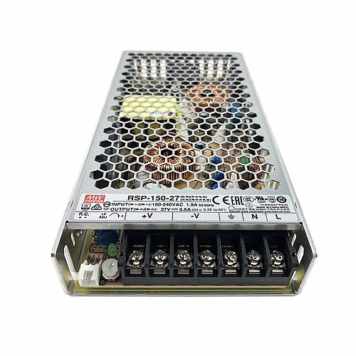 RSP-150-27 MEANWELL 151,2W 27VDC 5,6A 115/230VAC enkele uitgangMet PFC-functie