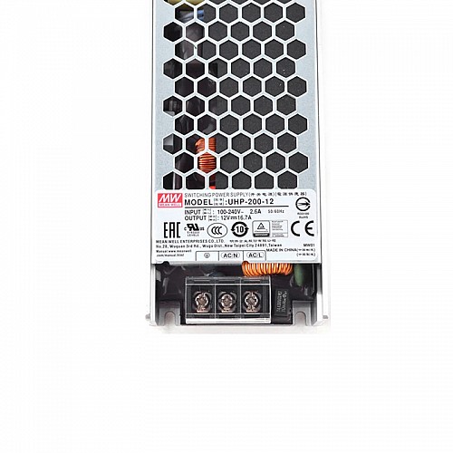 UHP-200-12 MEANWELL 200.4W 12VDC 16.7A 115/230VAC 슬림형 PFC 스위칭 전원 공급 장치 포함