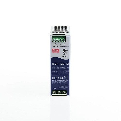 WDR-120-12 MEANWELL 120W 12VDC 10A 230/400VAC UltraWide Input DIN-Schienen-Netzteil