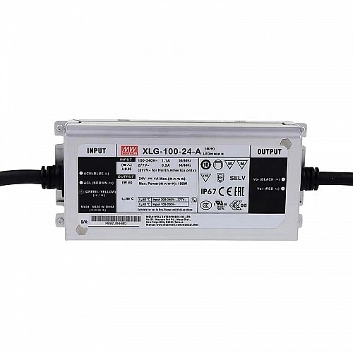 XLG-100-24-A Driver LED MEANWELL 96W 24VDC 4A 115/230VAC Mode Puissance Constante