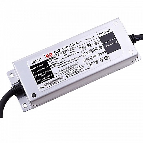XLG-150-12-A MEANWELL 150W 12VDC 12.5A 115/230VAC Driver LED de modo de potencia constante