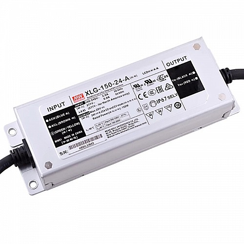 XLG-150-24-A MEANWELL 150W 24VDC 6.25A 115/230VAC 定電力モード LED ドライバ