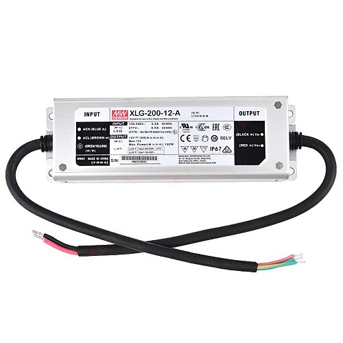 XLG-200-12-A MEANWELL 192W 12VDC 16A 115/230VAC LED-stuurprogramma met constante voeding