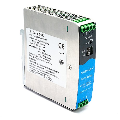 120W 55V 2.2A 85-264VAC/120-370VDC DIN Rail schakelende voeding met PFC-functie