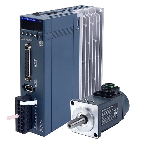 A6-Serie 100W RS485 AC-Servomotor-Kit 3000rpm 0,32Nm 17-Bit-Absolutwertgeber IP67 - A6-RS100L2A1-M17 | StepperOnline