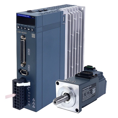 A6-Serie 100W RS485 AC-Servomotor-Kit 3000rpm 0,32Nm mit Bremse 17-Bit-Absolutwertgeber IP67 - A6-RS100L2B1-M17 | StepperOnline