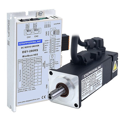 DSY-Serie 100W RS485 DC-Servomotor 24–70VDC 0,318Nm mit Bremse 3000rpm 17-Bit-Inkrementalgeber IP65 - DSY-RS100L2B2-M17S | StepperOnline