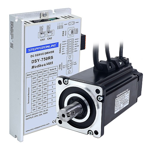 DSY-Serie 750W RS485 DC-Servomotor 24–70VDC 2,39Nm mit Bremse 3000rpm 17-Bit Inkrementalgeber IP65 - DSY-RS750L2B2-M17S | StepperOnline