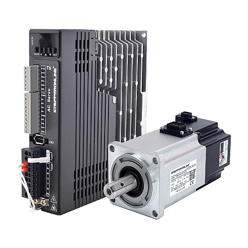 T6 Series 400W AC Servo Motor Kit 3000rpm 1.27Nm w/ Brake 23-Bit Encoder IP67