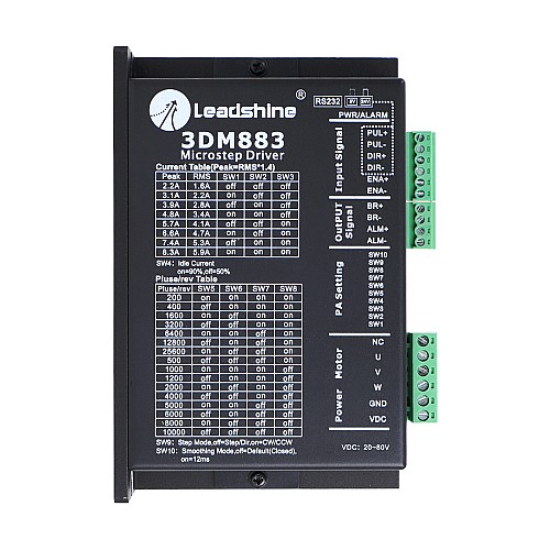 Leadshine Pilote pas à pas numérique triphasé 0,5-8,3A 20-80VCC pour Moteur Nema 23, 24, 34