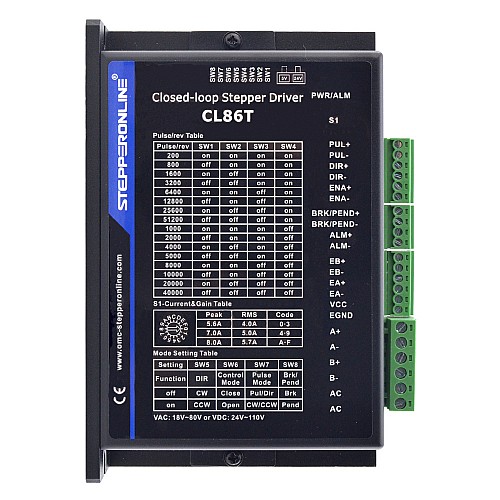 Pilote pas à pas en boucle fermée 0-8.2A 18-80VAC/24-110VDC pour moteur pas à pas Nema 34