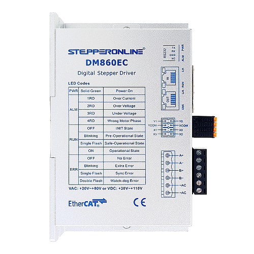 Y Series EtherCAT Digitaler Schrittmotorantrieb 0-8,5A 20-80VAC/30-110VDC für Nema 34 Schrittmotor - DM860EC | StepperOnline