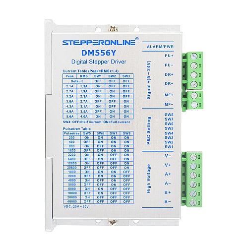 Nema 23, 24, 34 스테퍼 모터용 Y 시리즈 디지털 스테퍼 드라이버 1.7-5.6A DC20V-50V