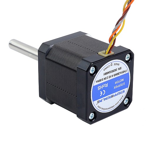 Nema 17 Hochtemperatur-Schrittmotor 55Ncm(77,93oz.in) 55mm Φ8mm Rundwelle, Isolationsklasse H 180°C - 17HS19-2504S-H-V2 | StepperOnline