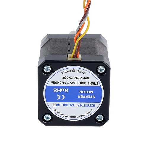Nema 17 Hochtemperatur-Schrittmotor 55Ncm(77,93oz.in) 55mm Φ8mm Rundwelle, Isolationsklasse H 180°C - 17HS19-2504S-H-V2 | StepperOnline
